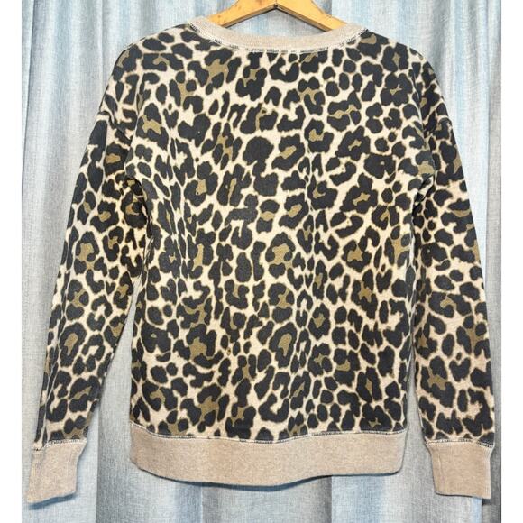 J. CREW Leopard Crewneck Sweatshirt Womens Animal Print Size XSmall - Picture 9 of 13